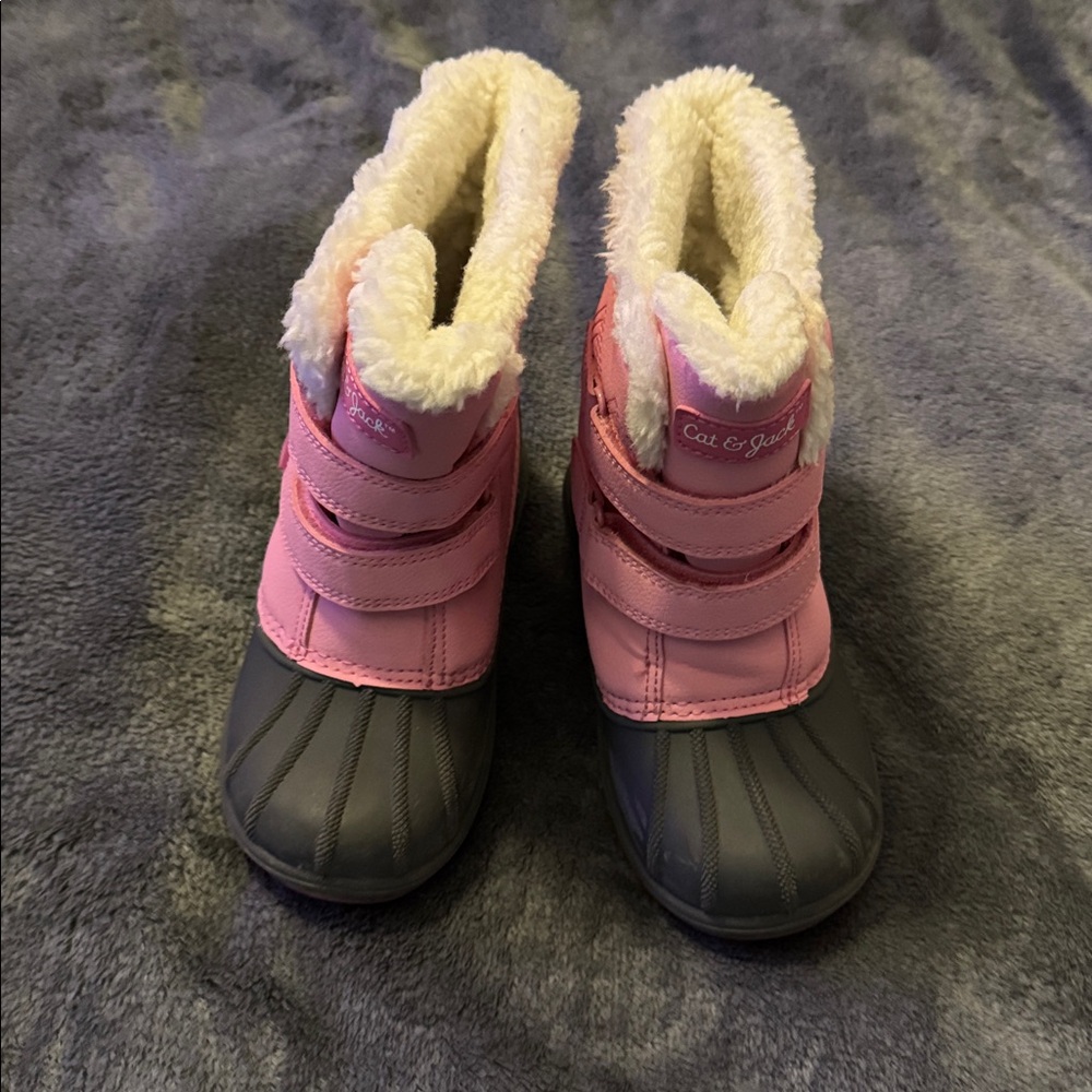 Cat & Jack Pink and Gray Kids' Boots size 11 kids